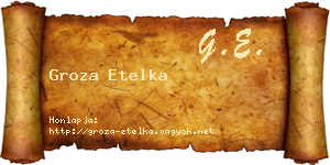 Groza Etelka névjegykártya